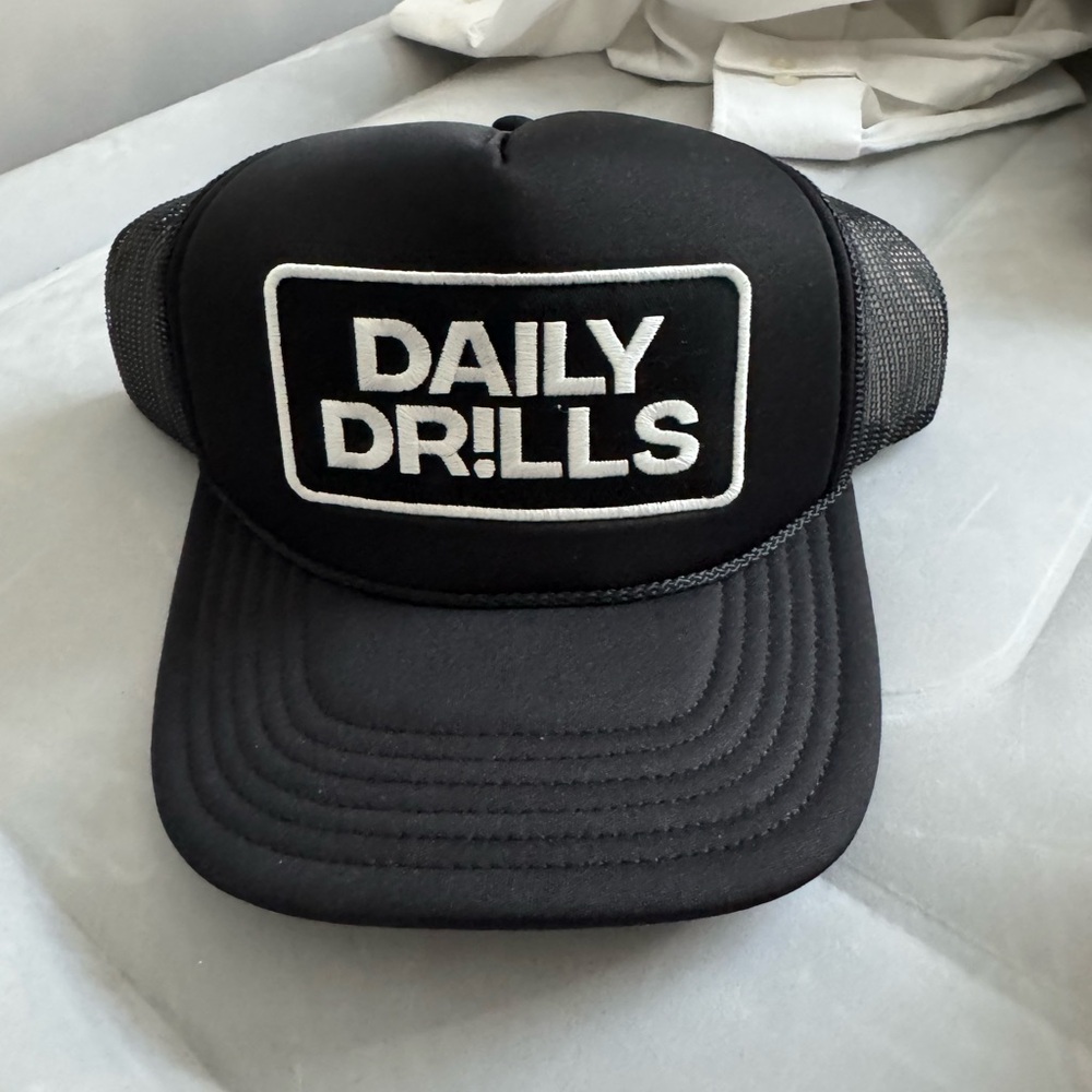 NEW Daily Drills Black and White Trucker Hat
